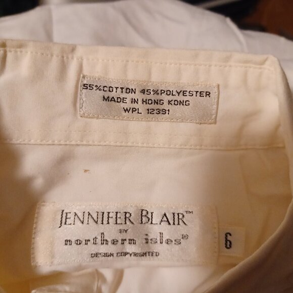 Jennifer Blair Cream Blouse With Beautiful Embroidery - Size 6 - Picture 6 of 10